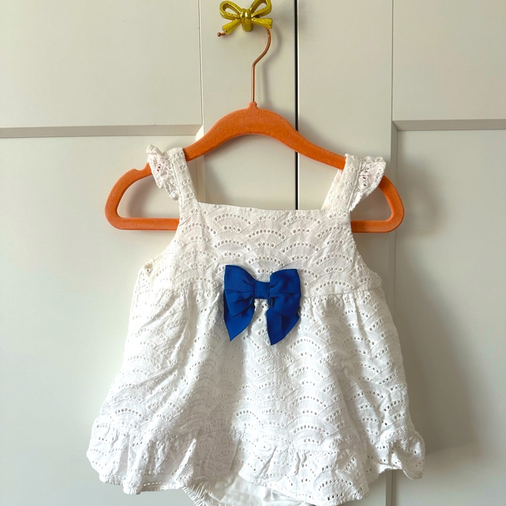 Janie and Jack WORN ONCE eyelet onesie